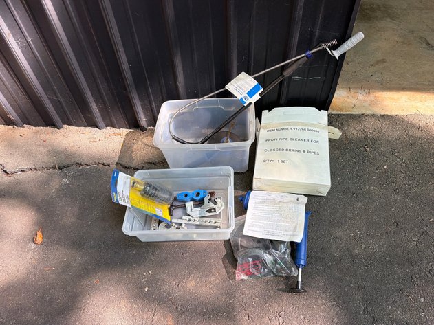 Image for Assorted Plumbing Drain Cleaners and Pipe Tools