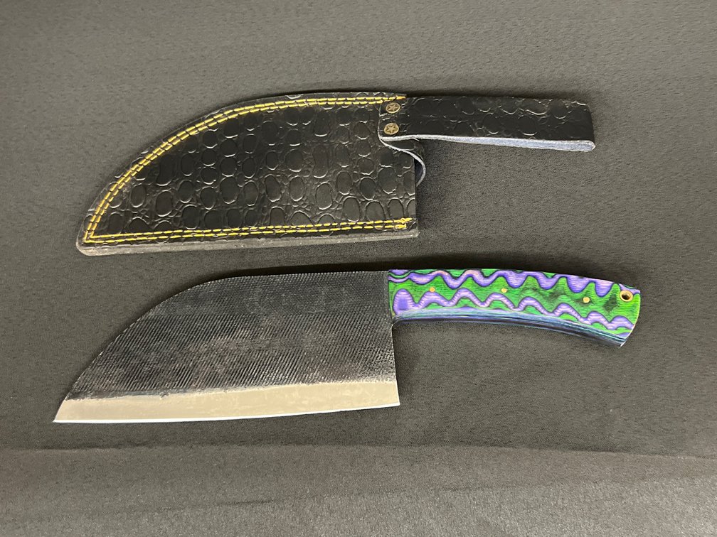 Repurposed Steel File Cleaver & Sheath