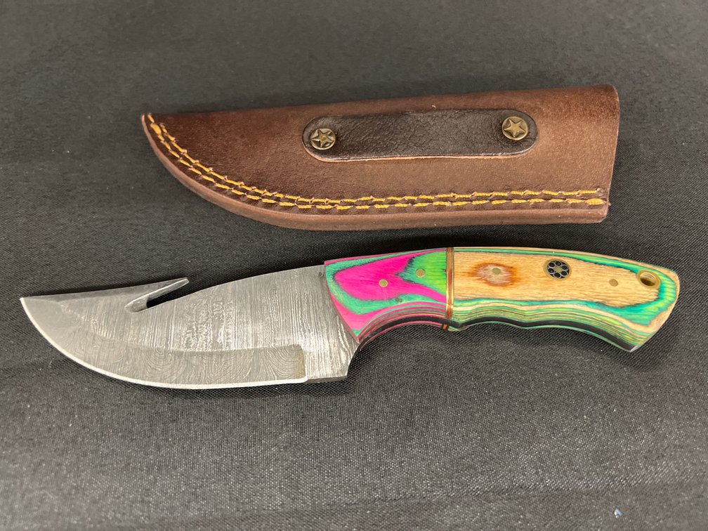 BONE Damascus Steel Knife & Sheath