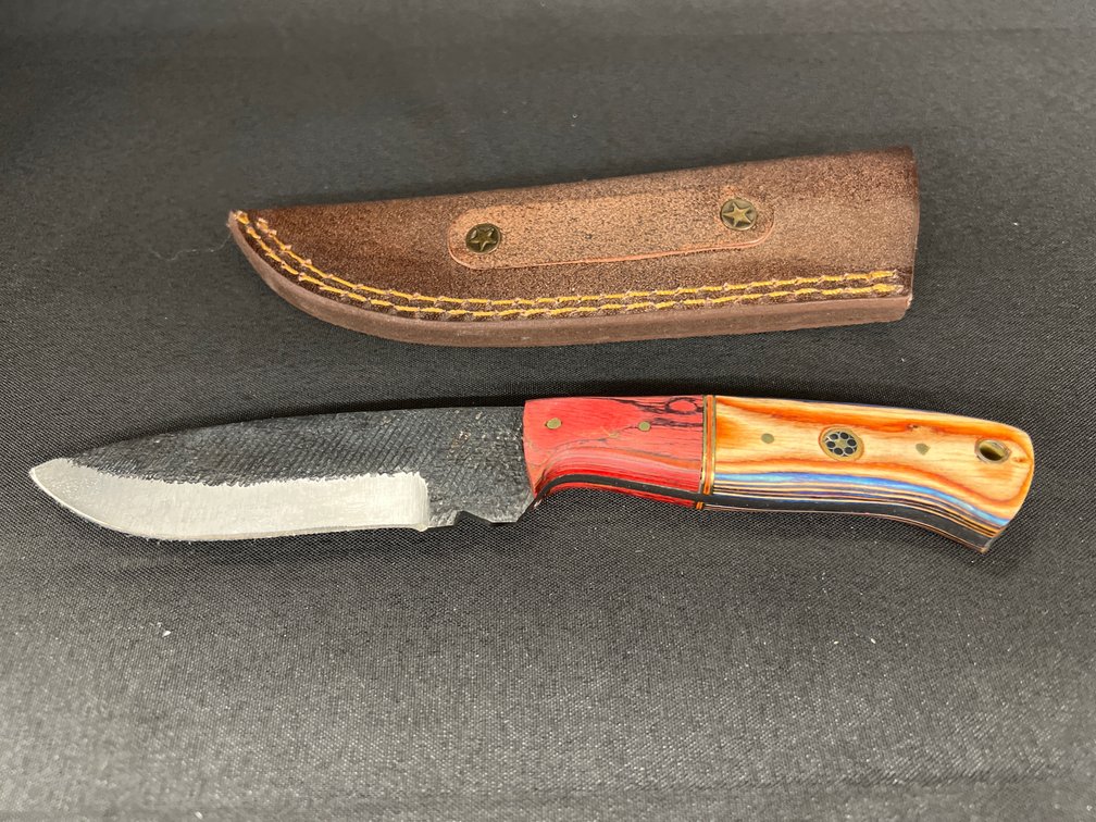 Repurposed File Fixed Blade Knife & Sheath