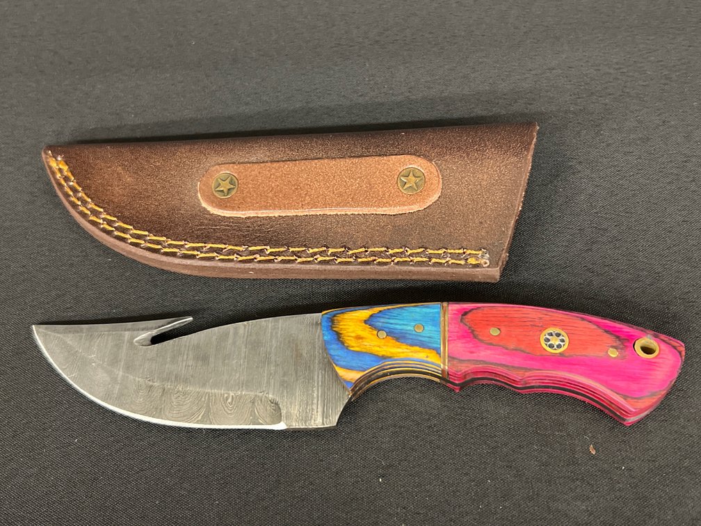 Damascus Steel Knife & Sheath