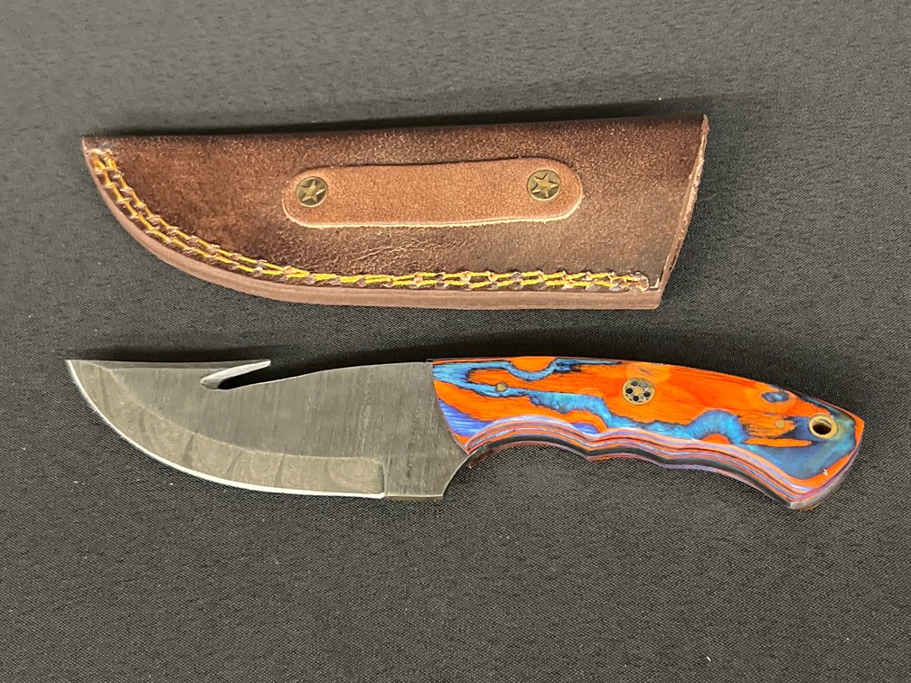 Damascus Steel Knife & Sheath