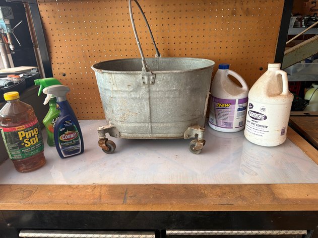 Image for Vanco Galvanized Mop Bucket & Assorted Cleaning Supplies