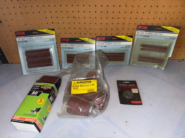 Image for Assorted Sanding Belts, Sleeves & Grinding Wheel