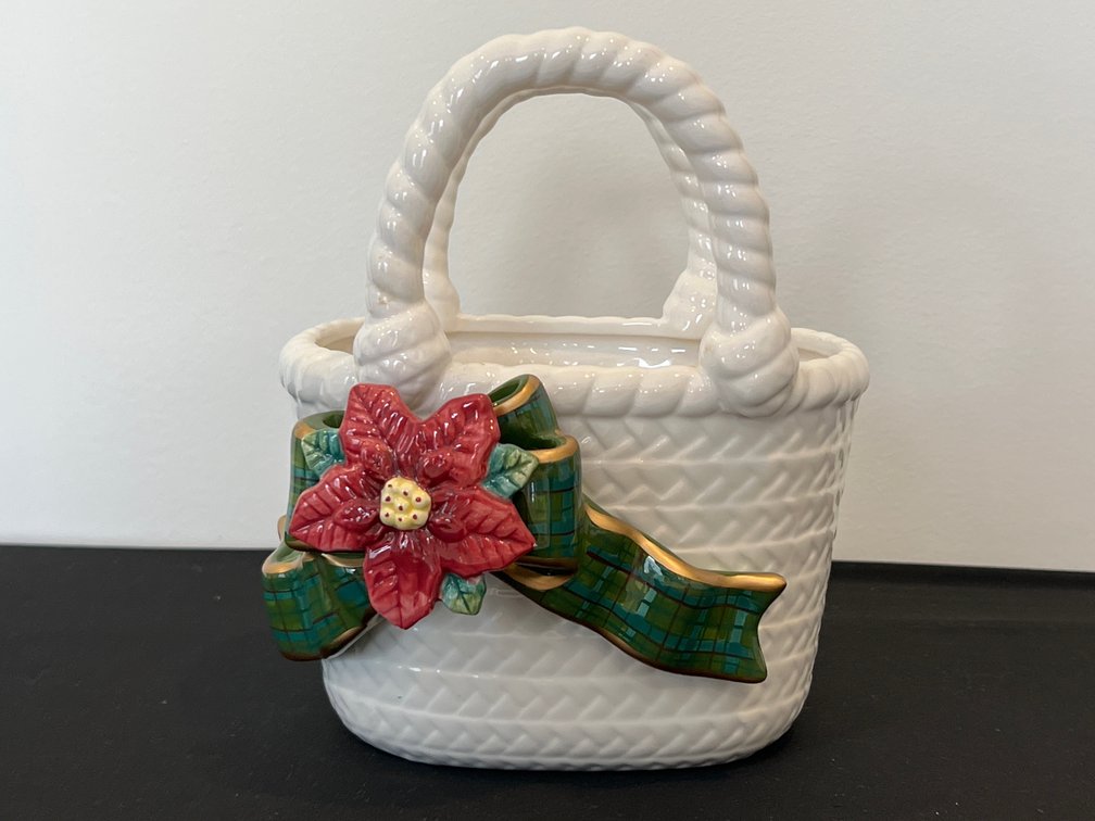 Bella Casa by Ganz Ceramic Holiday Basket