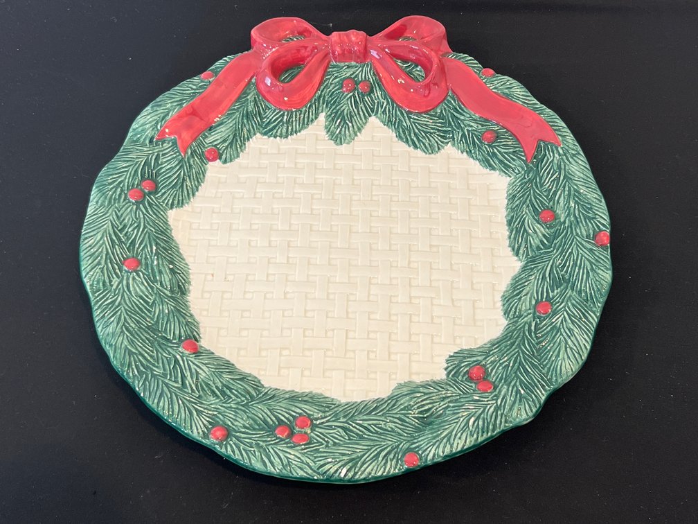 Fitz & Floyd Holiday Wreath Platter