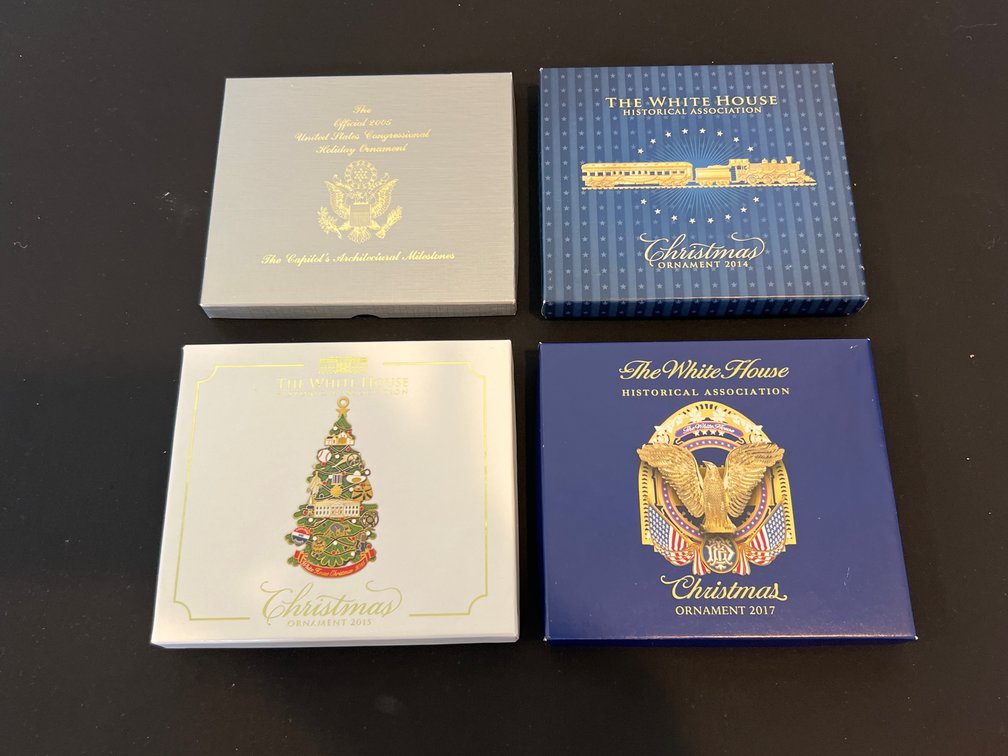 Official White House & Congressional Holiday Ornaments (4)