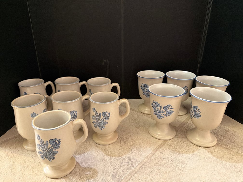 Stoneware Pedestal Mugs and Goblets