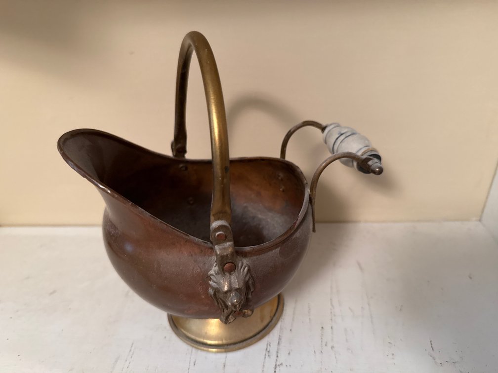 Miniature Copper and Brass Coal Scuttle