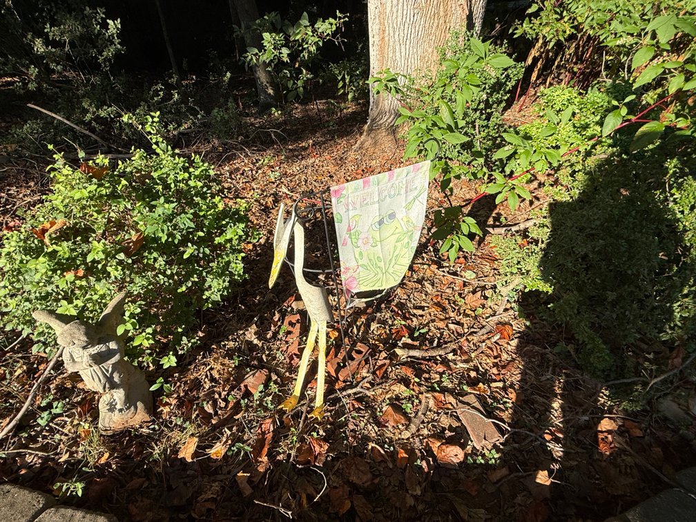Cast Stone Garden Statue and Metal Lawn Decor