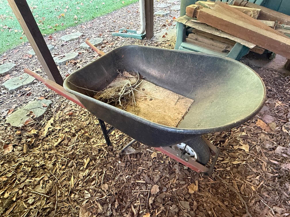 True Temper Single-Wheel Poly Tray Wheelbarrow