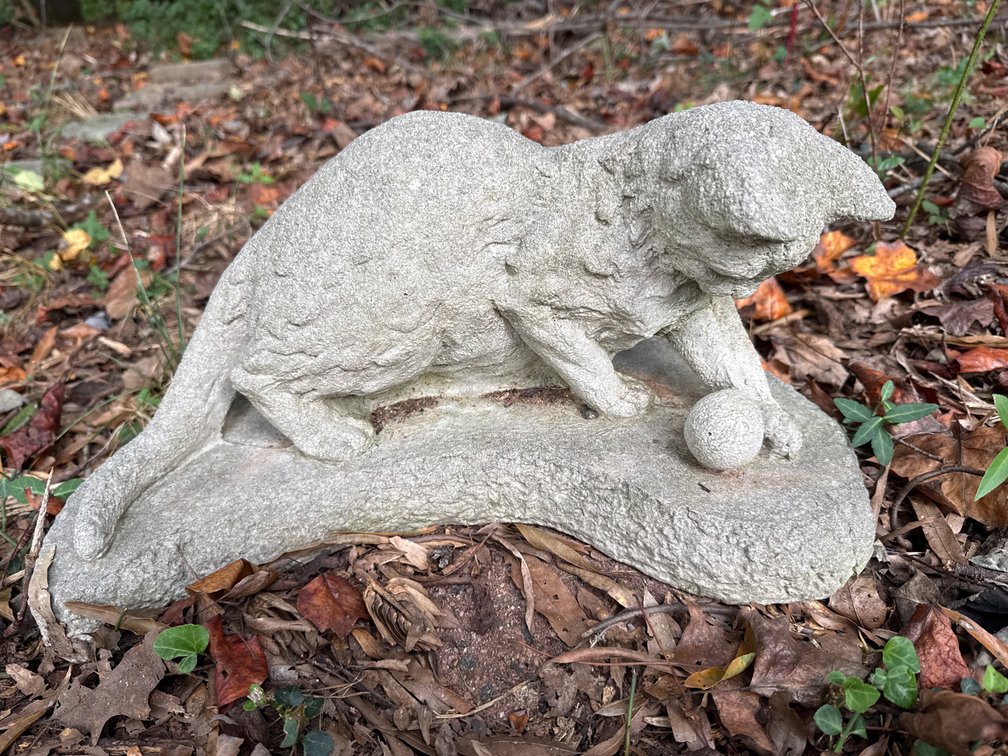 Cast Stone Cat Garden Statue