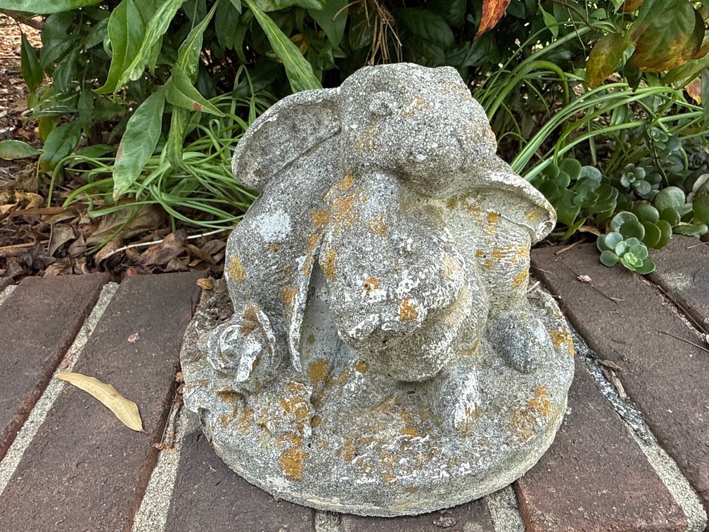 Cast Stone Lop-Eared Rabbit Garden Statue