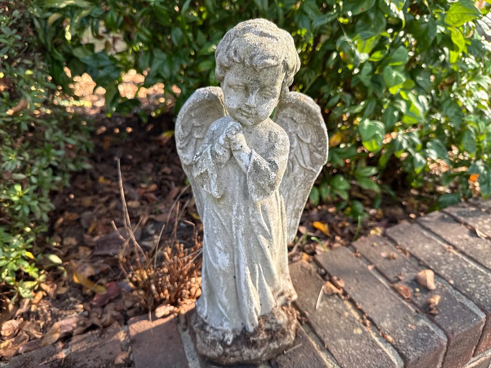 Cast Stone Praying Angel Garden Statue
