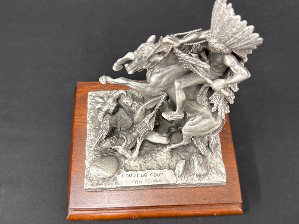 Chilmark Donald Polland Pewter Sculpture Counting Coup