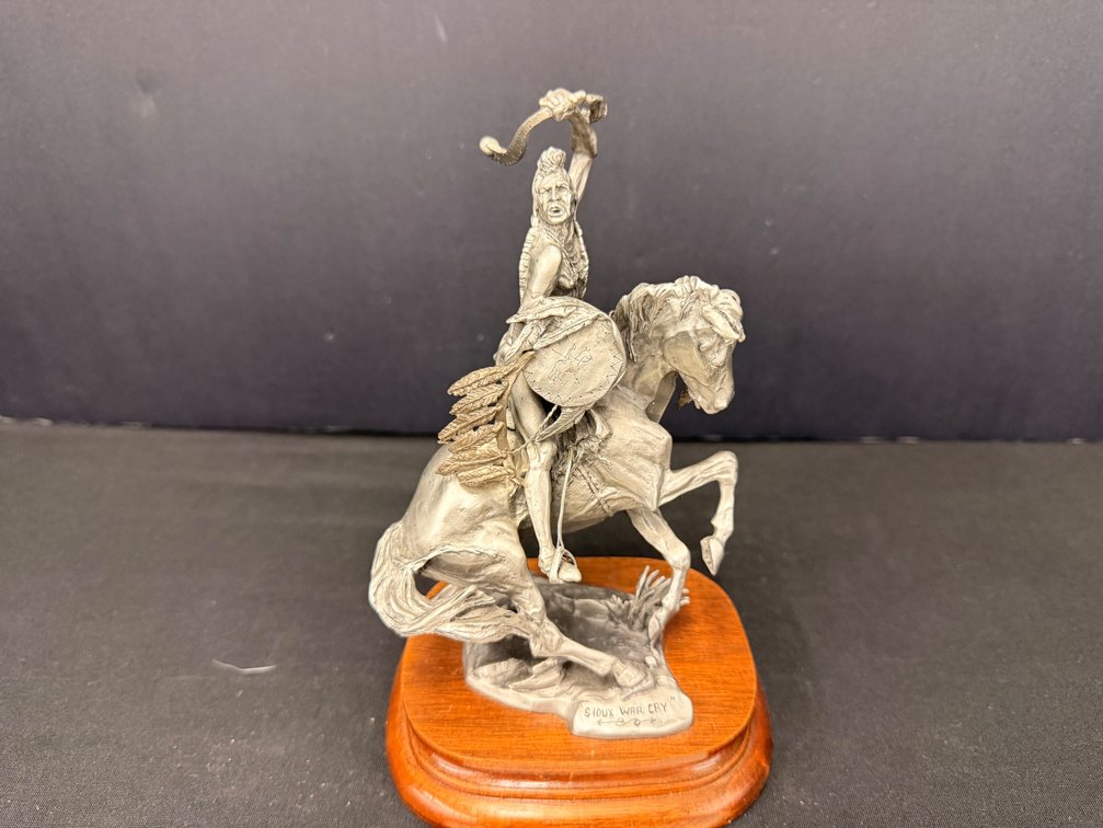 Chilmark "Sioux War Cry" Pewter Sculpture by Michael Boyett