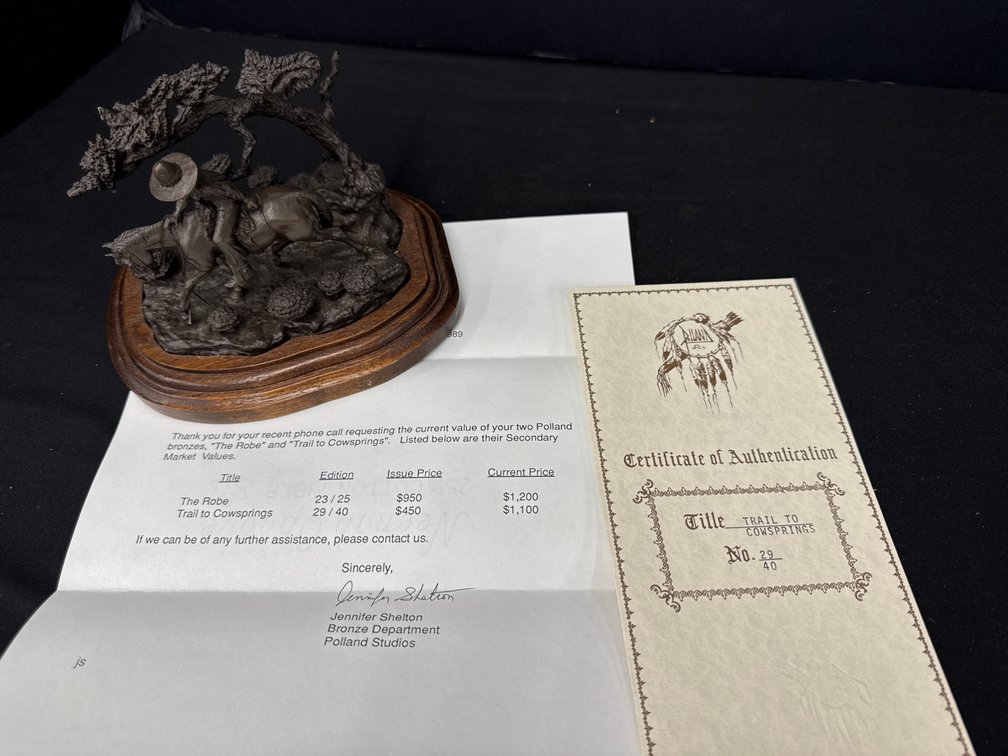 Donald Polland "Trail to Cowsprings" Bronze Sculpture 29/40