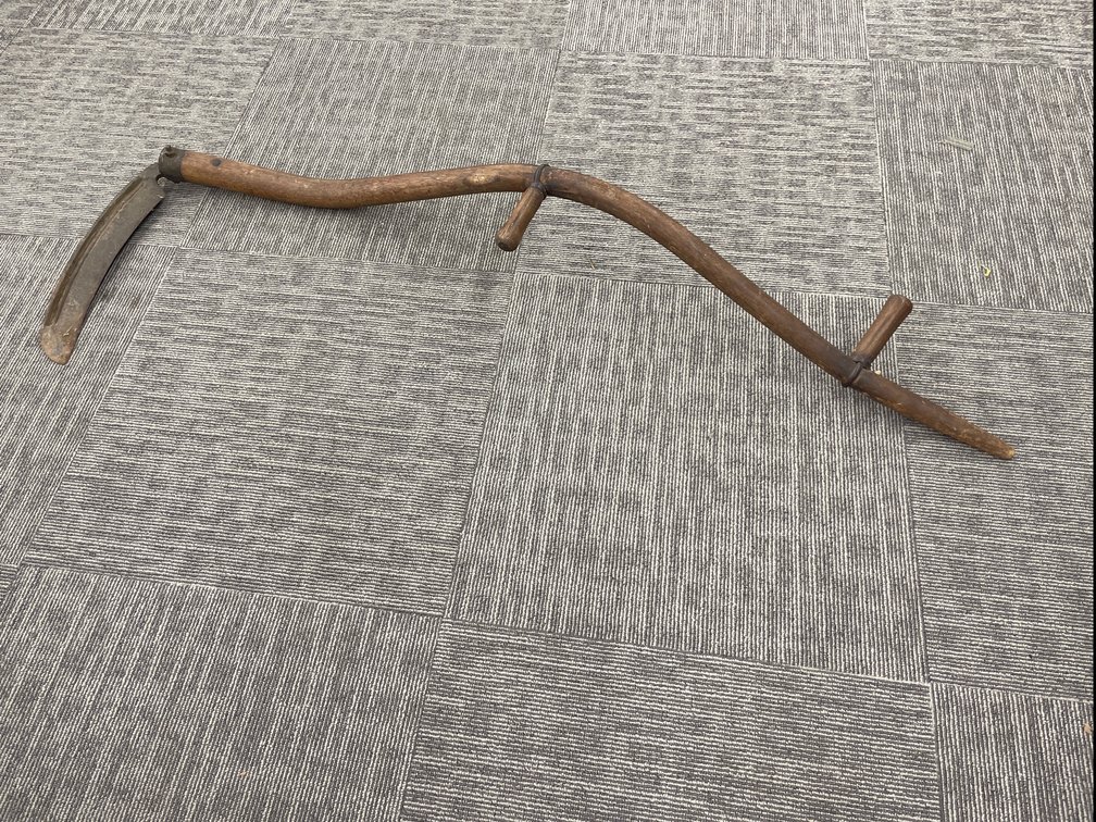 Antique Agricultural Wooden Scythe