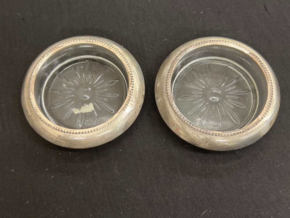 Sterling Silver & Cut Glass Coasters