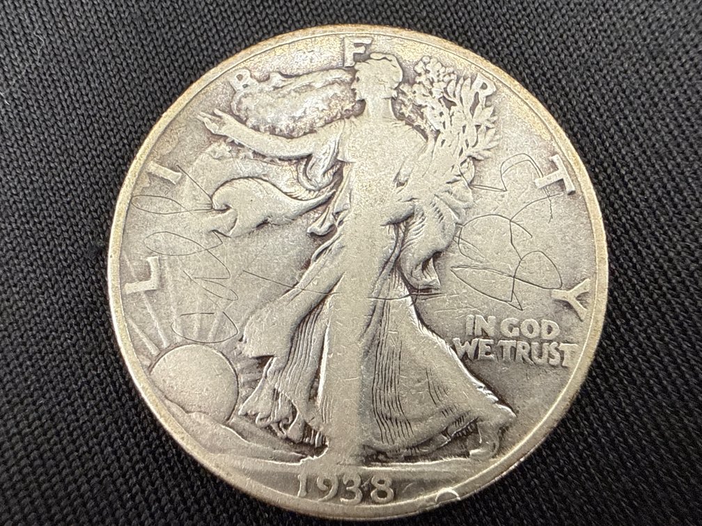 1938 Walking Liberty Silver Half Dollar