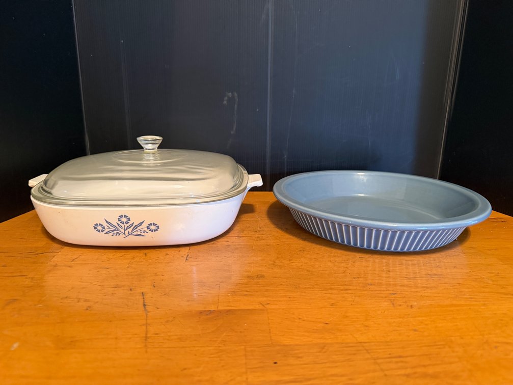 Vintage Corning Ware Casserole and Pfaltzgraff Pie Dish