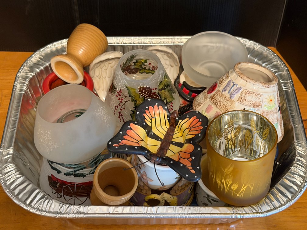 Assorted Ceramic and Glass Candle Accessories