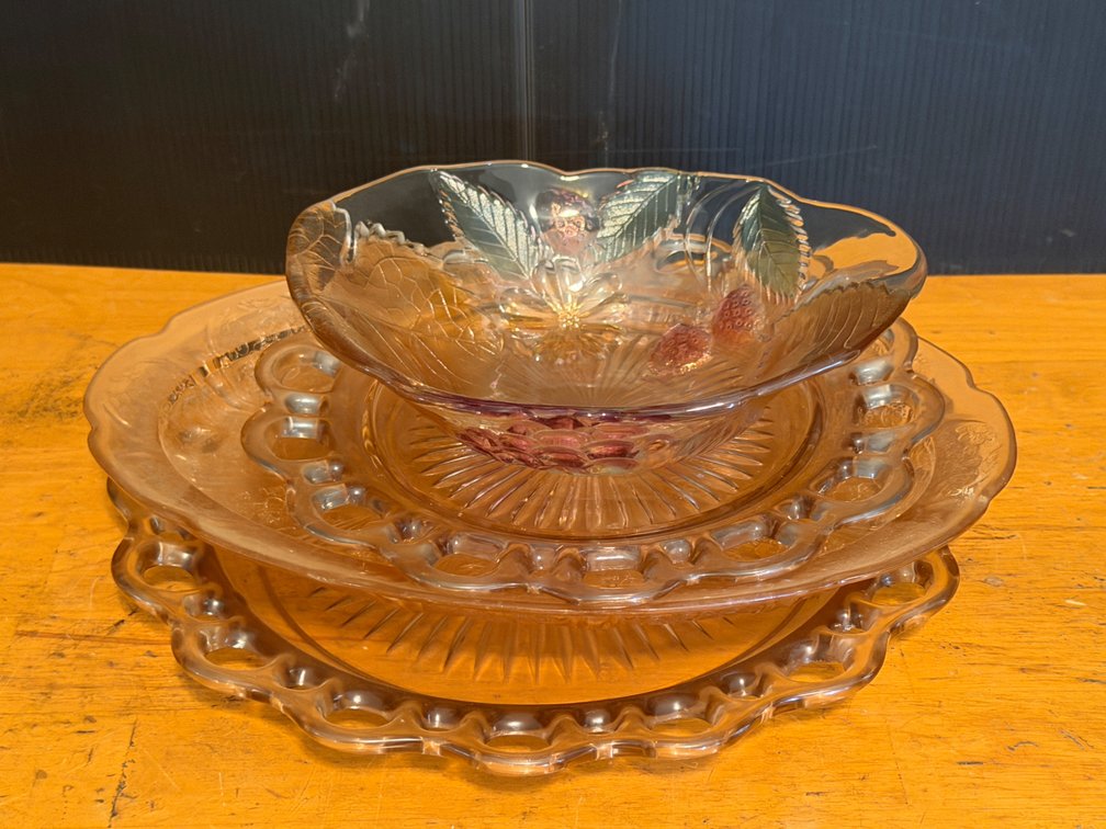 Vintage Depression and Pressed Glass Serving Pieces (4)
