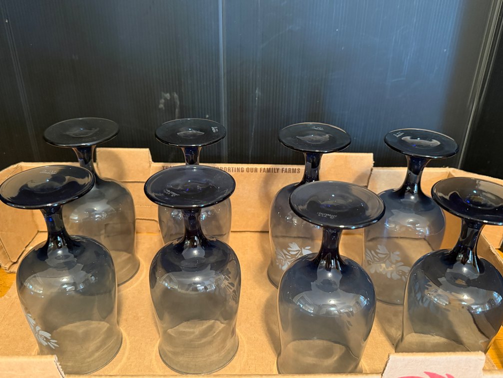 Pfaltzgraff Yorktowne Blue Glass Goblets