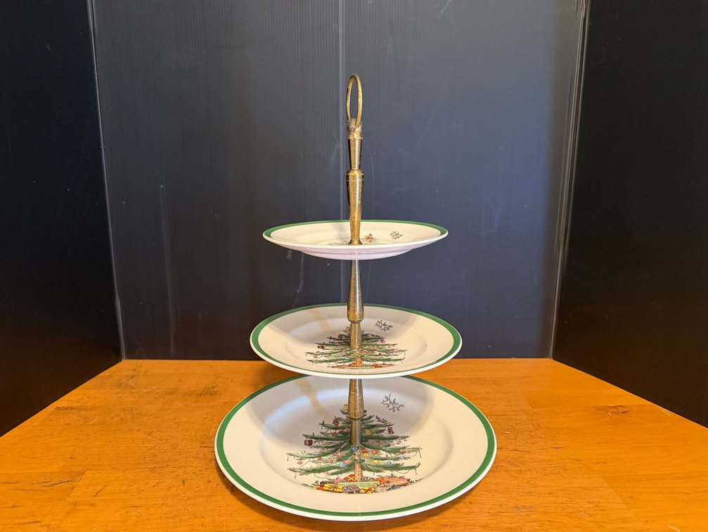 Copeland Spode Christmas Tree 3-Tier Serving Stand