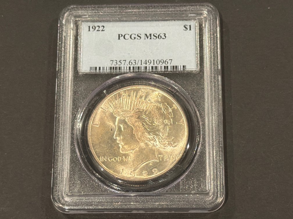 1922 Peace Silver Dollar $1 - PCGS MS63