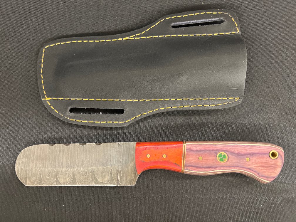 Damascus Steel Cleaver Fixed Blade Knife