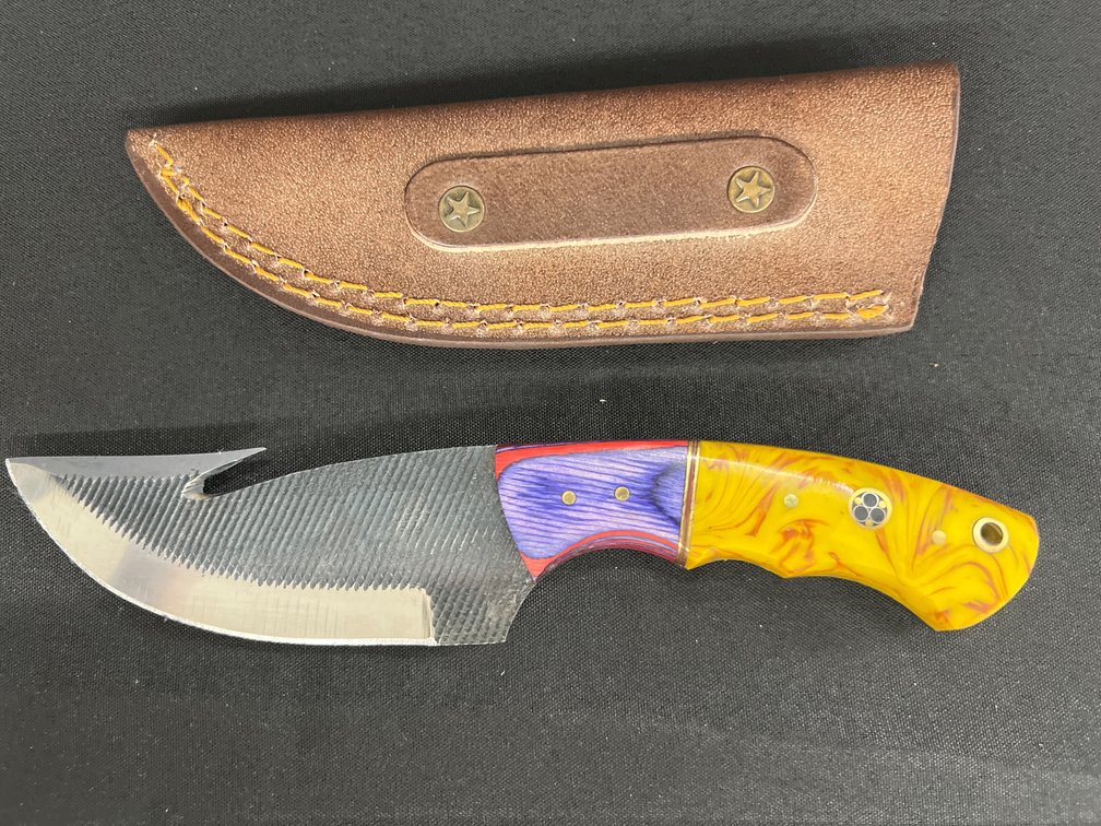 Upcycled  Knife & Leather Sheath