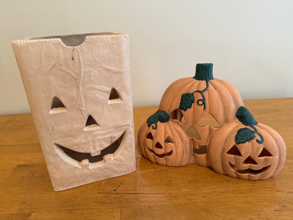 Ceramic Jack-o'-Lantern Luminaries