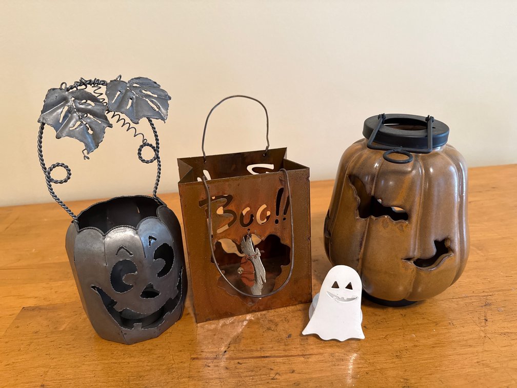 Halloween Metal and Ceramic Candle Holders