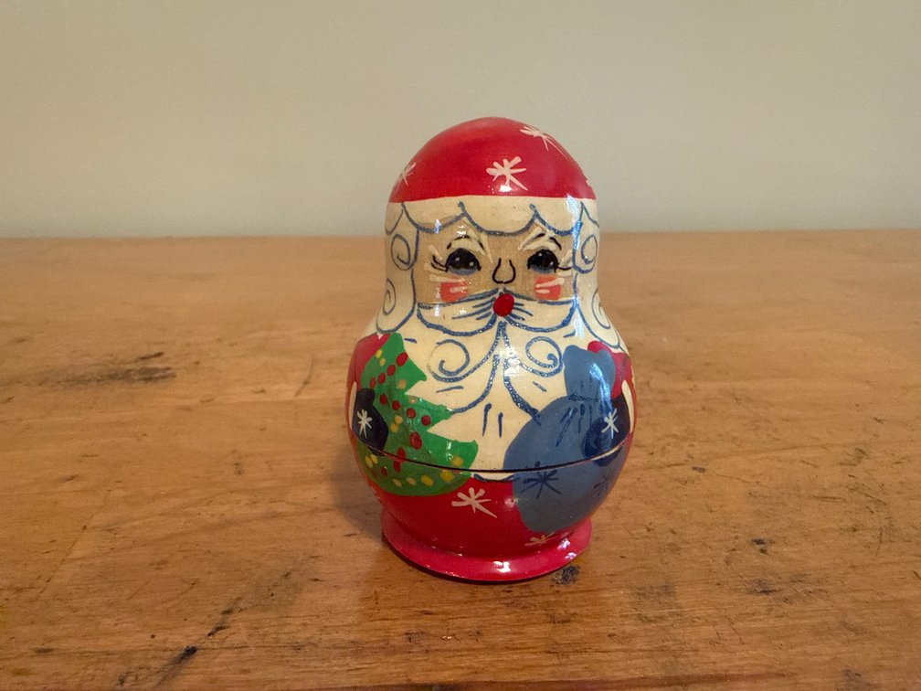 Wooden Santa Claus Nesting Doll Set