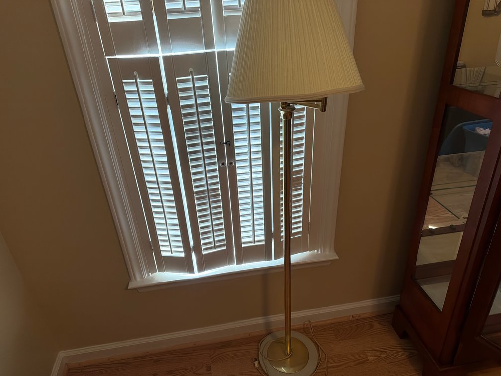 Brass Swing-Arm Floor Lamp