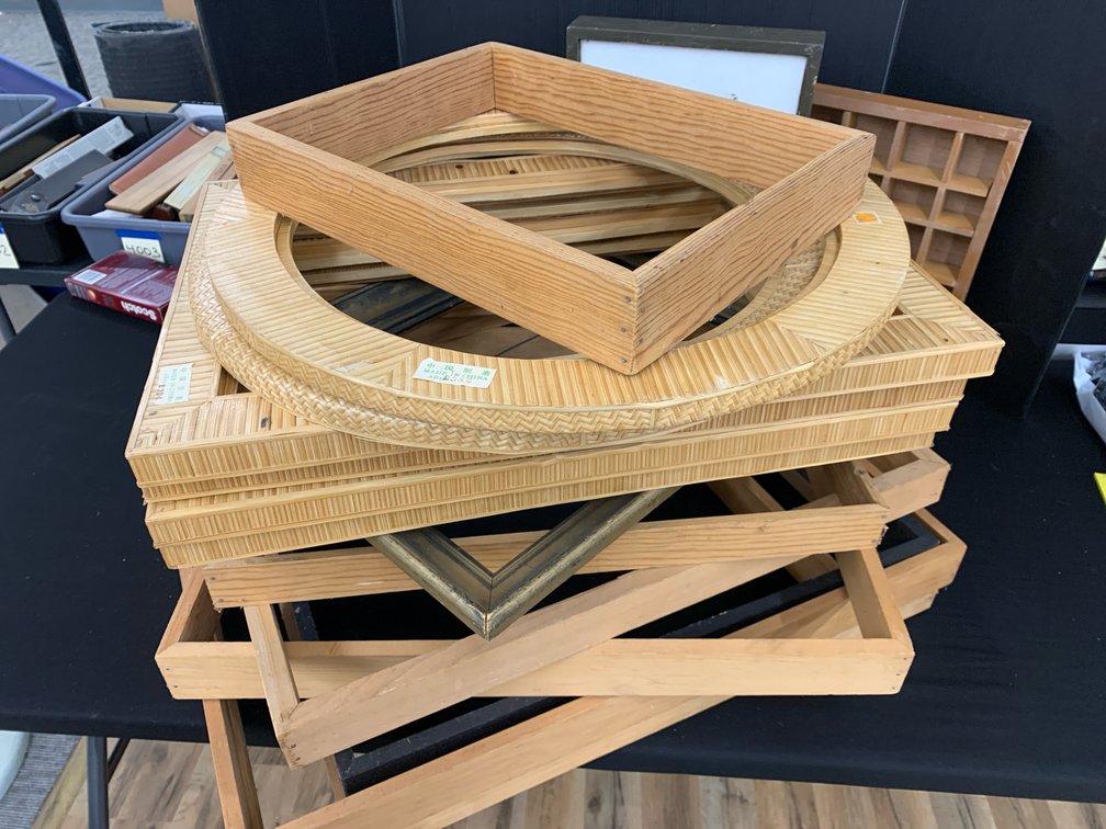Assorted Wooden Picture Frames and Shadow Boxes