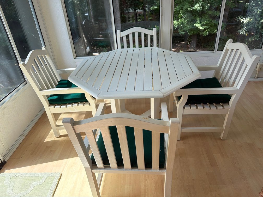 Painted Wood Octagonal Patio Dining Set