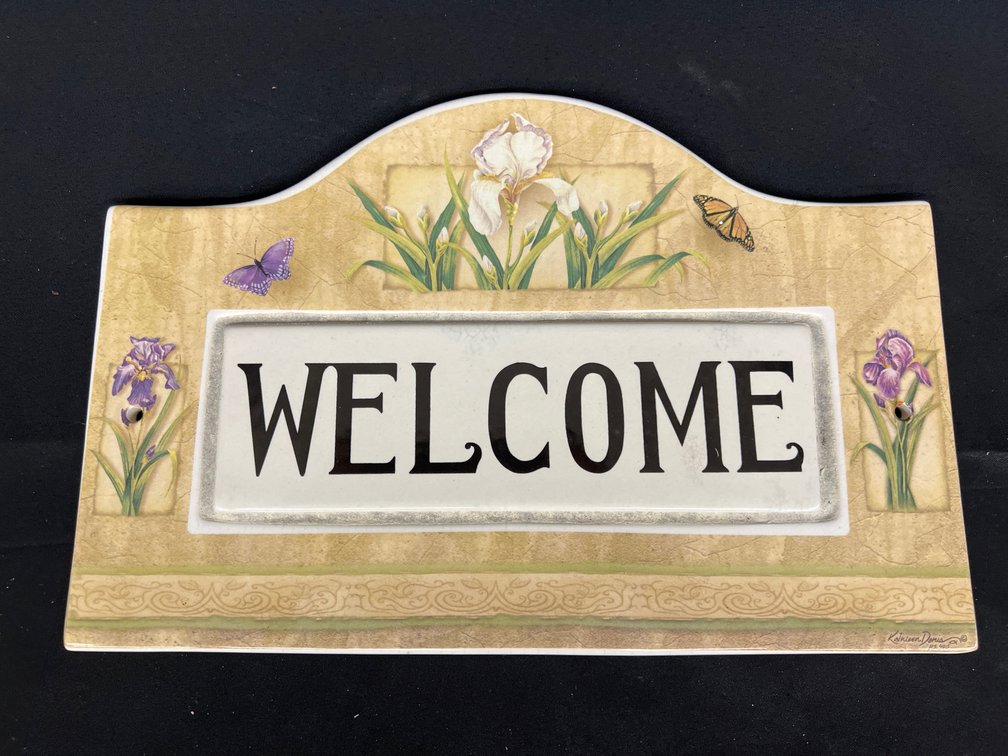 Kathleen Denis Ceramic Welcome Sign
