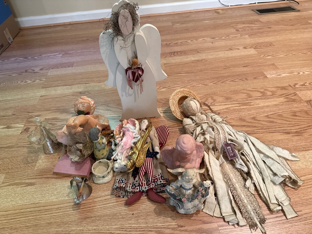 Angel Figurines and Primitive Dolls