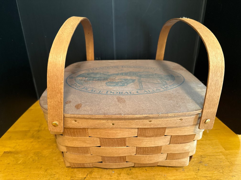 1998 Doral Tobaccoville Woven Wood Splint Basket