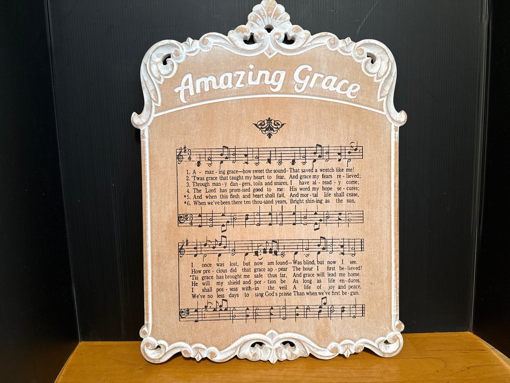 Cracker Barrel "Amazing Grace" Sheet Music Wall Decor Plaque