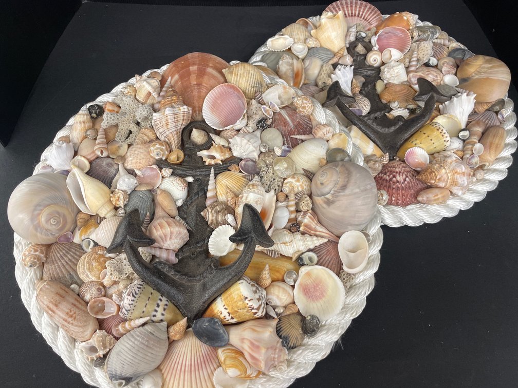 Nautical Seashell and Anchor Wall Plaques