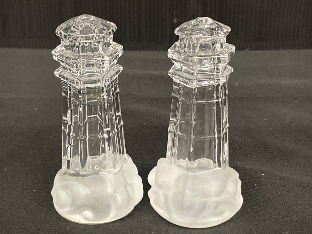 Crystal Lighthouse Salt and Pepper Shakers
