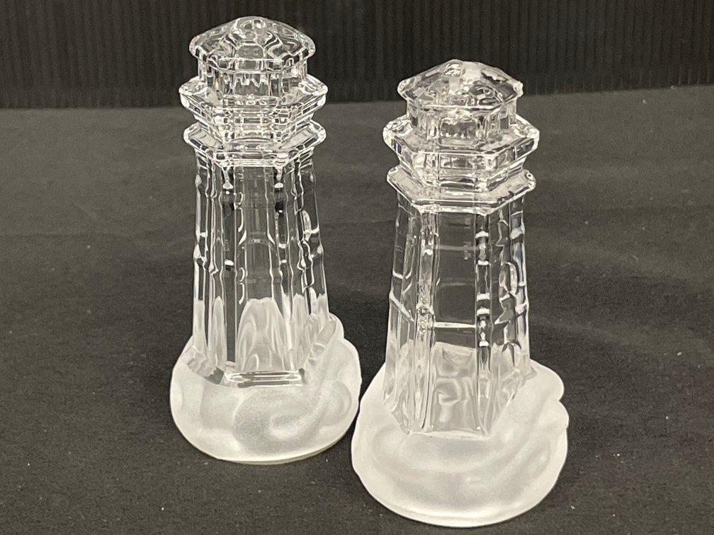 Crystal Lighthouse Salt and Pepper Shakers