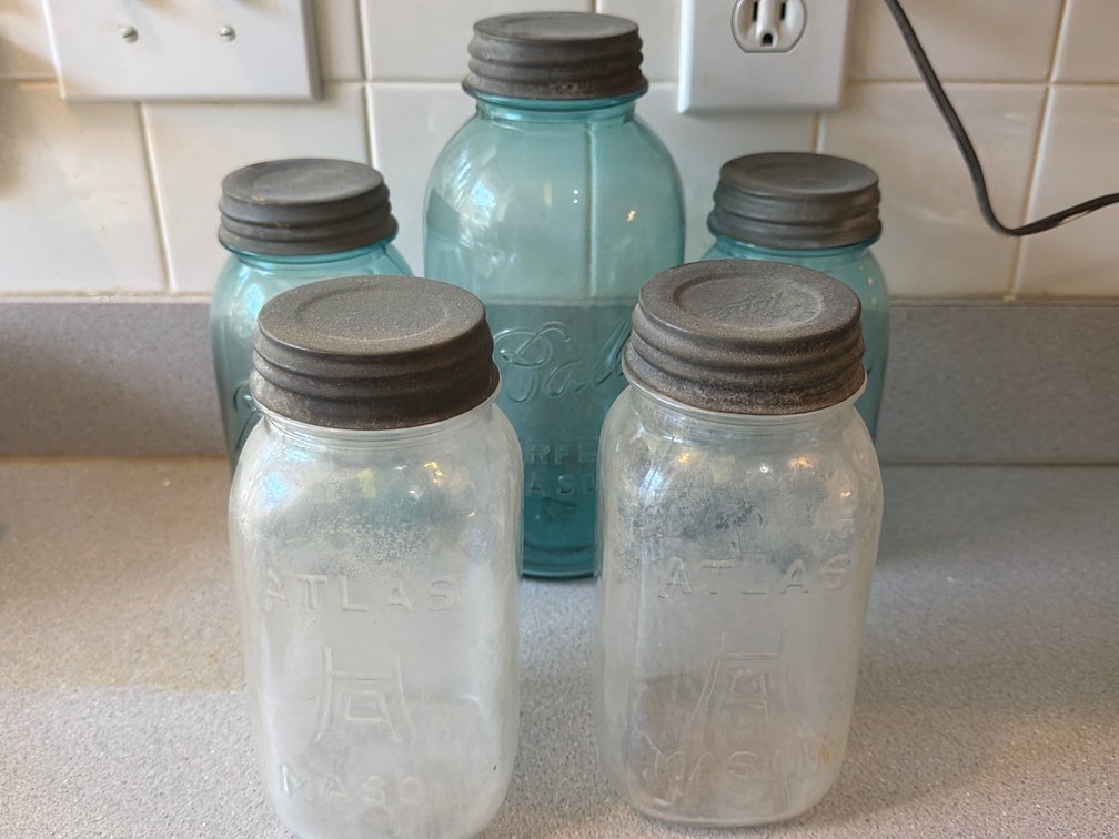 Ball and Atlas Vintage Glass Mason Jars