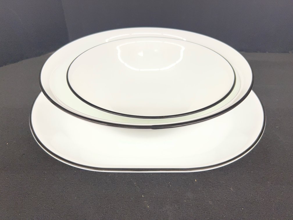 Corelle Vitrelle White Serveware with Black Trim