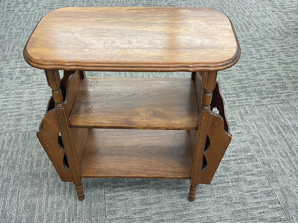 Wooden Magazine Rack End Table