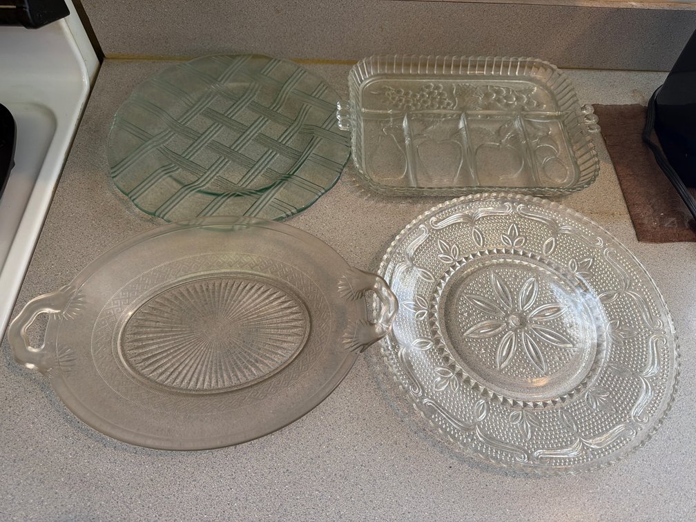Vintage Pressed Glass Servingware