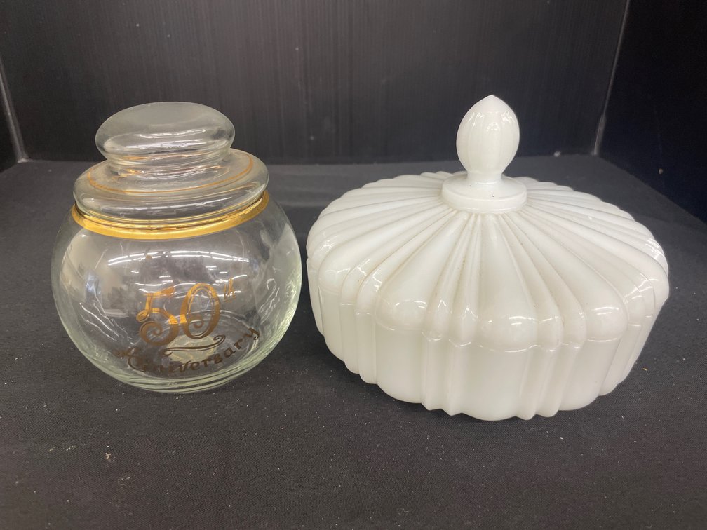 Vintage Glass Lidded Dishes